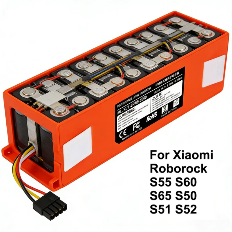 

Robotic Vacuum Cleaner Replacement Battery For Xiaomi Roborock S55 S60 S65 S50 S51 S5 MAX S6 Parts️ ️Original XJT-2P4S-5200