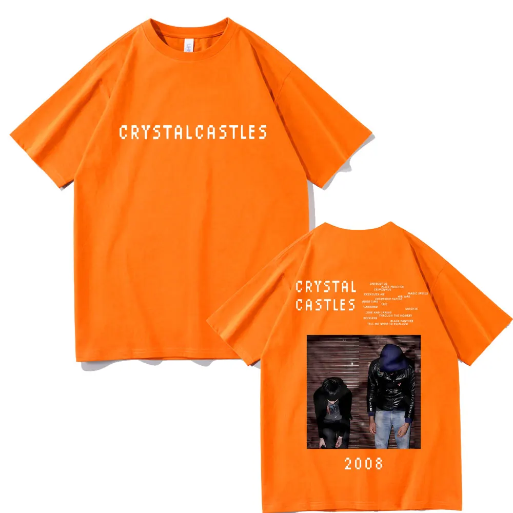 Crystal Castles Double Sided Print T Shirts Men Women Hip Hop Rock