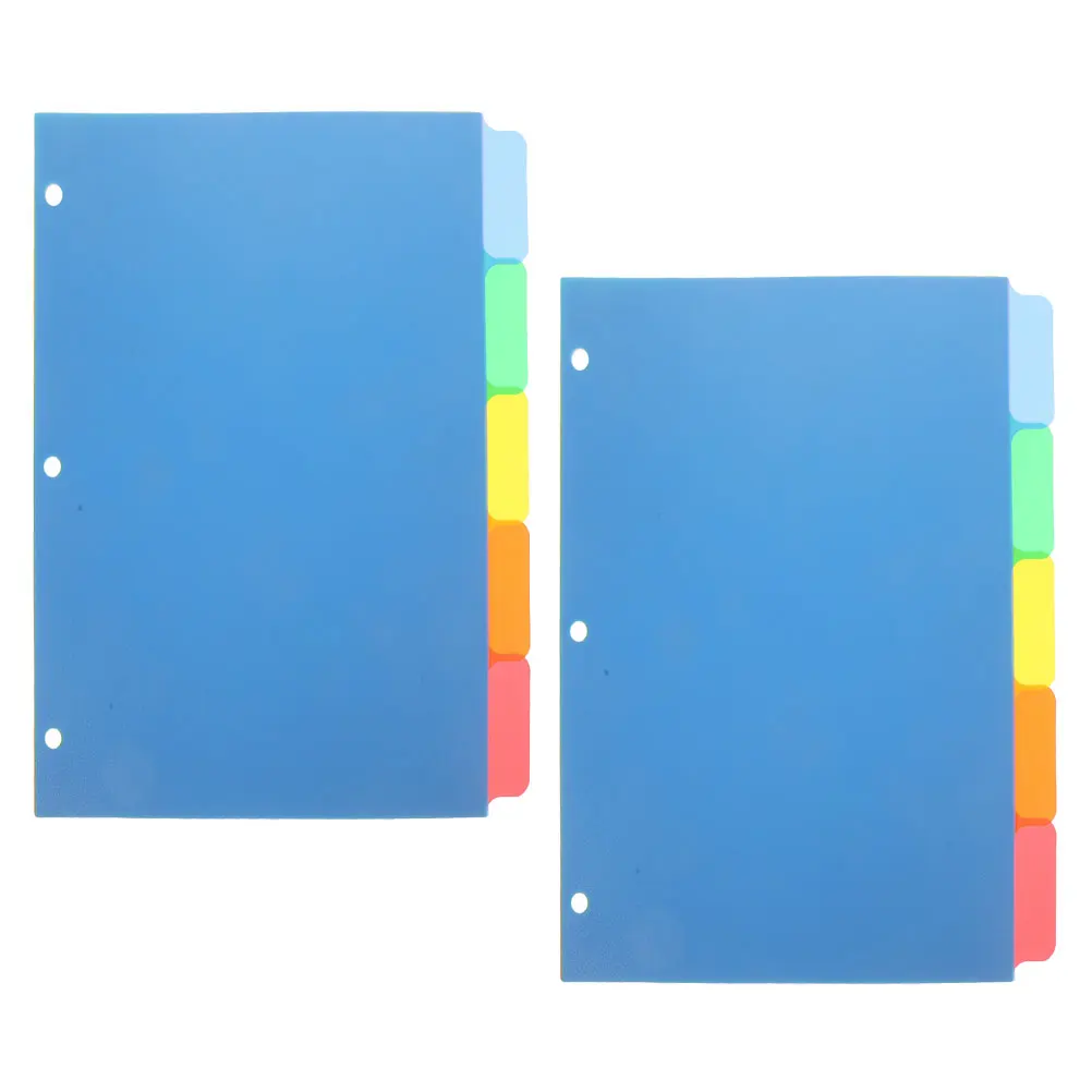 

10 Pcs Colored Loose Leaf Binder Dividers 3 Detachable Binder Tabs Hole Punch Index Tabs Notebook ganization Plastic Separators