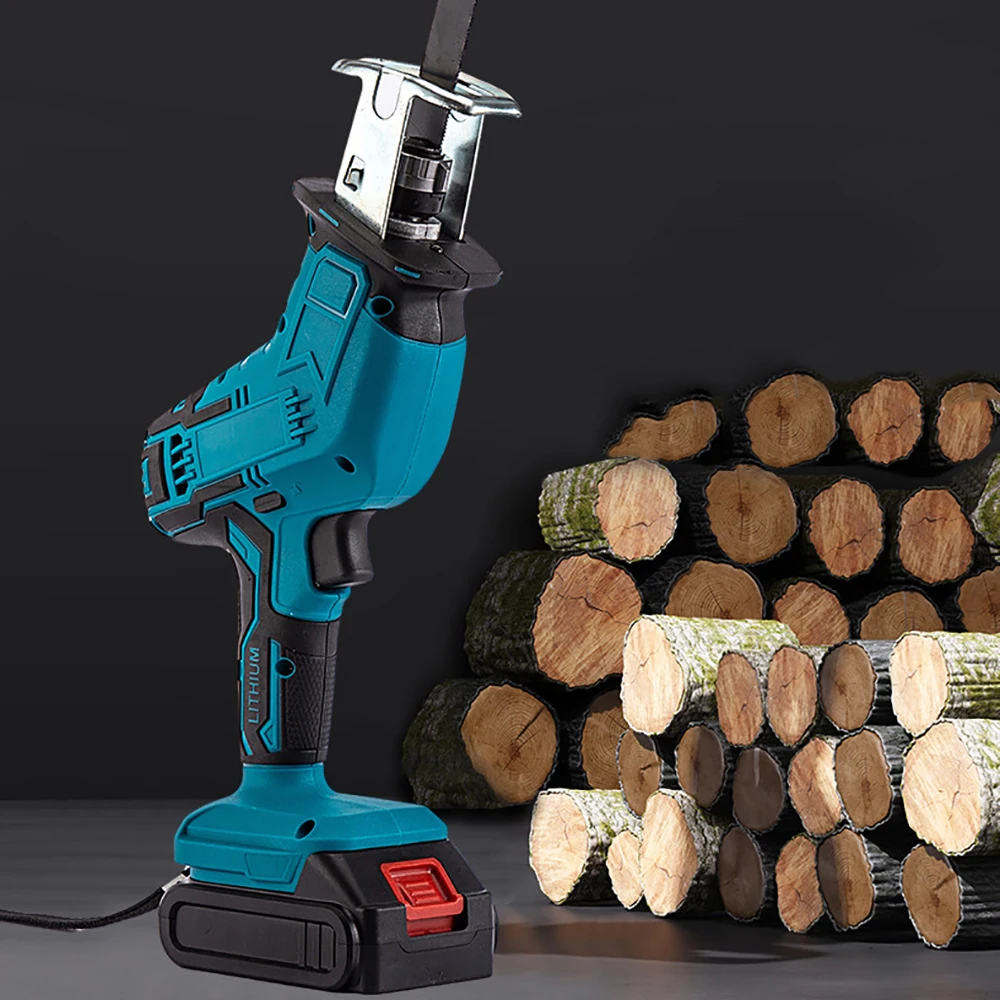 Cordless Reciprocating Saw with Battery 18v/21v Adjustable Speed Chainsaw Wood Meta Pipe Cutting Reciprocating Saw Power Tool