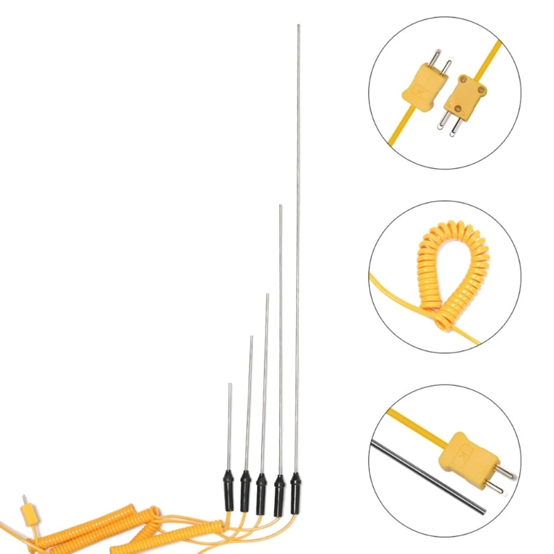 Handheld K Type Thermocouple Thermometer Lab Temperature Measurement with 4 Thermocouples Probes Sensor High Heat Meter