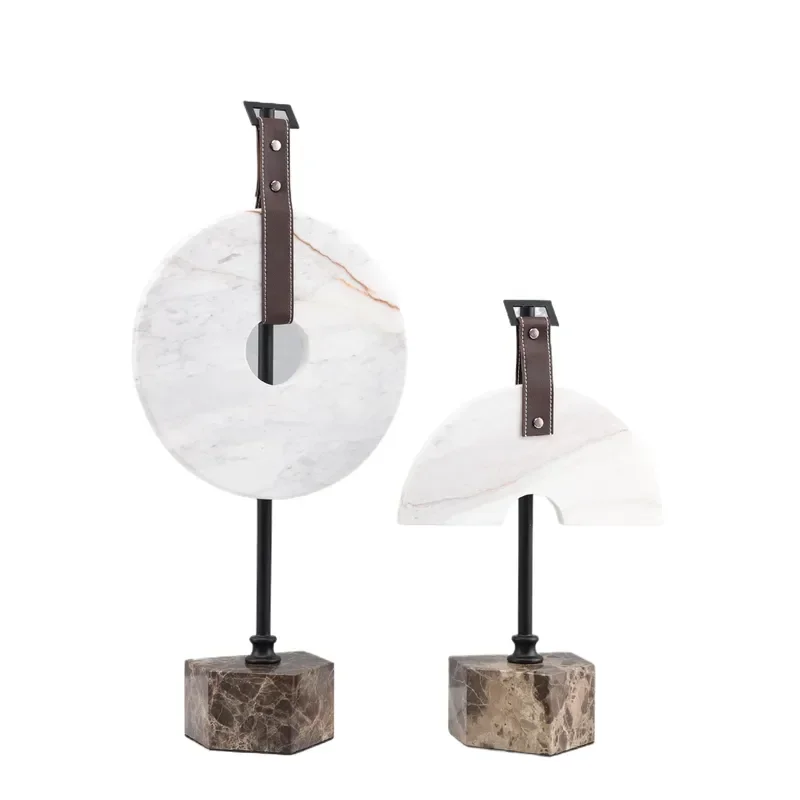 Modern Simple Marble Safety Buckle Ornament for Home Living Room Porch Cabinet Soft Decoration Model Room Metal Decor