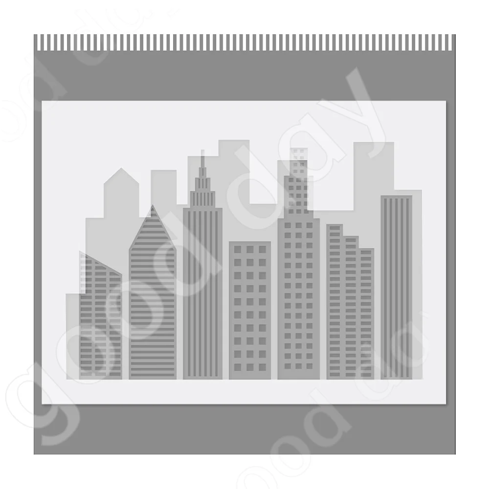 City Skyline Metal Cutting Stencils for DIY Embossing Scrapbooking Handmade Greeting Cards Album Decoration