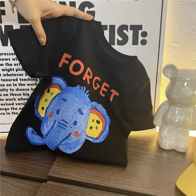 

JIAYAN 2025Kids T-shirts Summer 2025 Tops For Boys Cartoon Children Tees Cotton Toddler Outfits Baby T Shirts Teenager Clothing