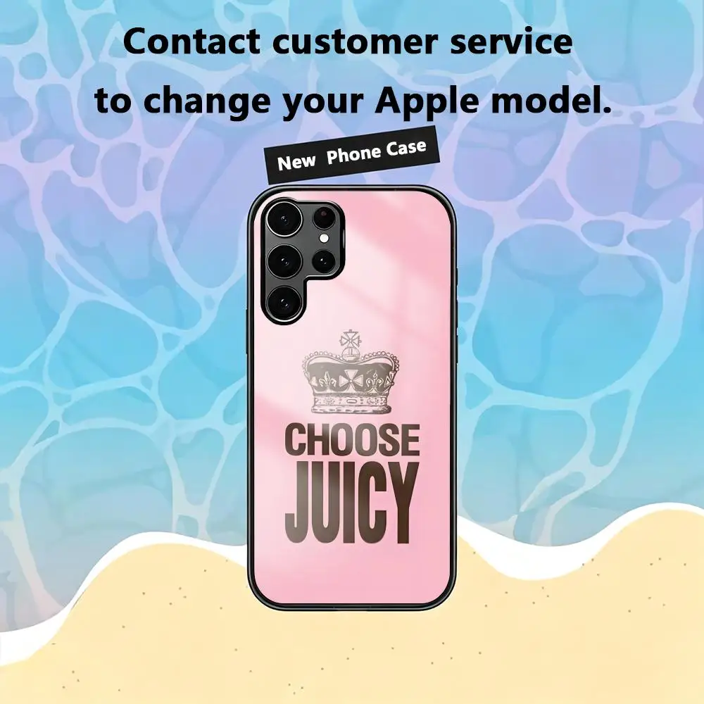 Hot Brand Fashion Juicy C-Couture Phone Case For Samsung S26 S25 S24 S23 S22 S21 S20 Plus Ultra Note20 Glass Magnetic Case