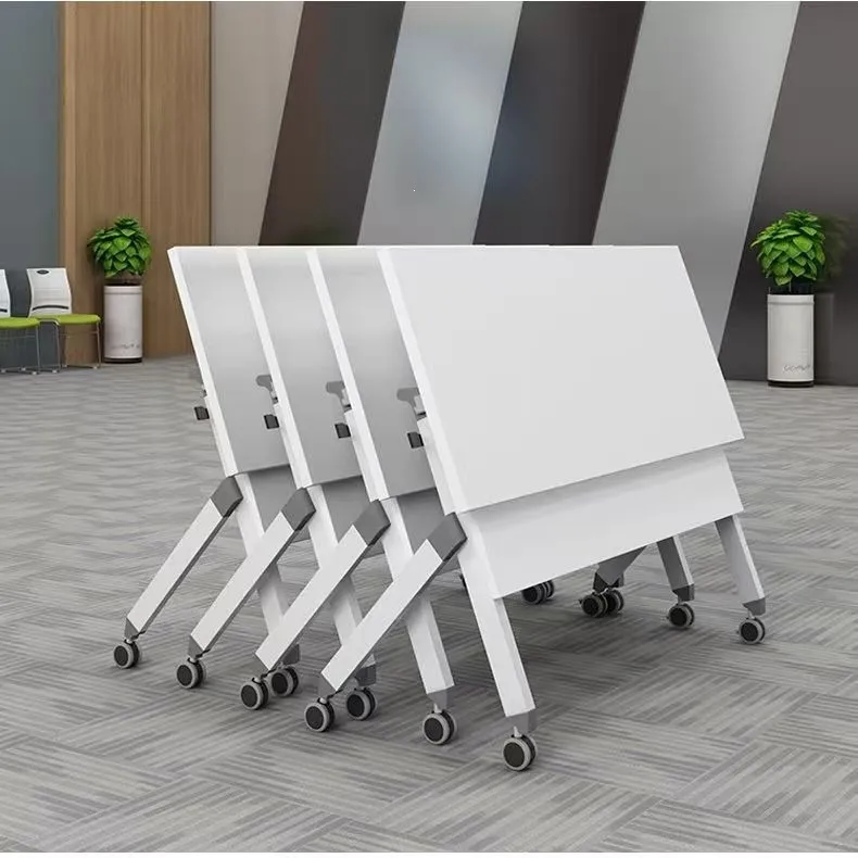 Desk Staff Training Table Educational Institution Splicing Multifunctional Desk Long Table Movable Folding Conference Table