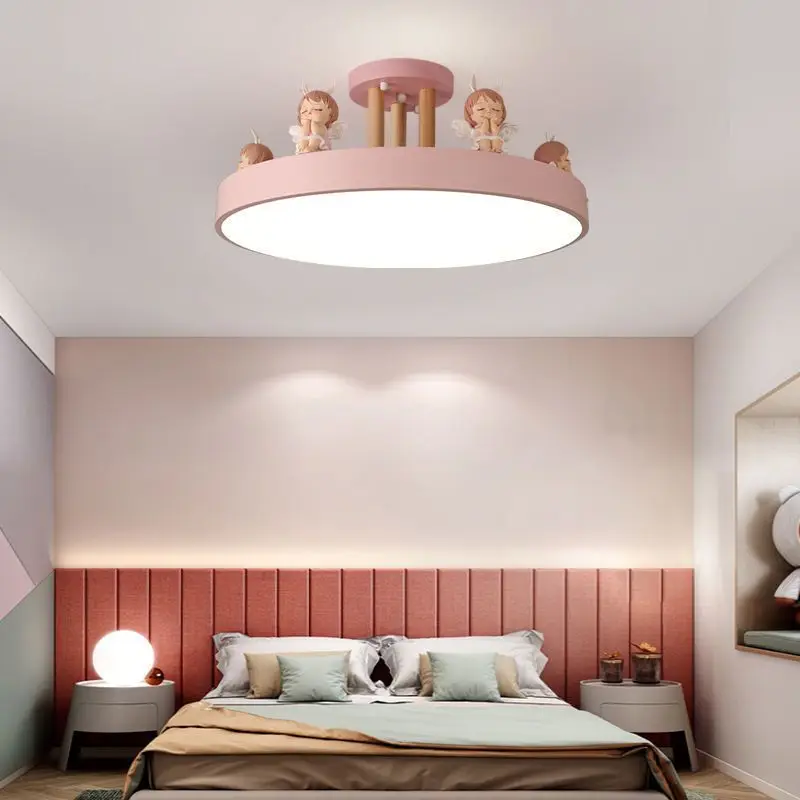 Children's room light in the bedroom daughter room lamp Princess wind cartoon Anne study round ceiling lamp