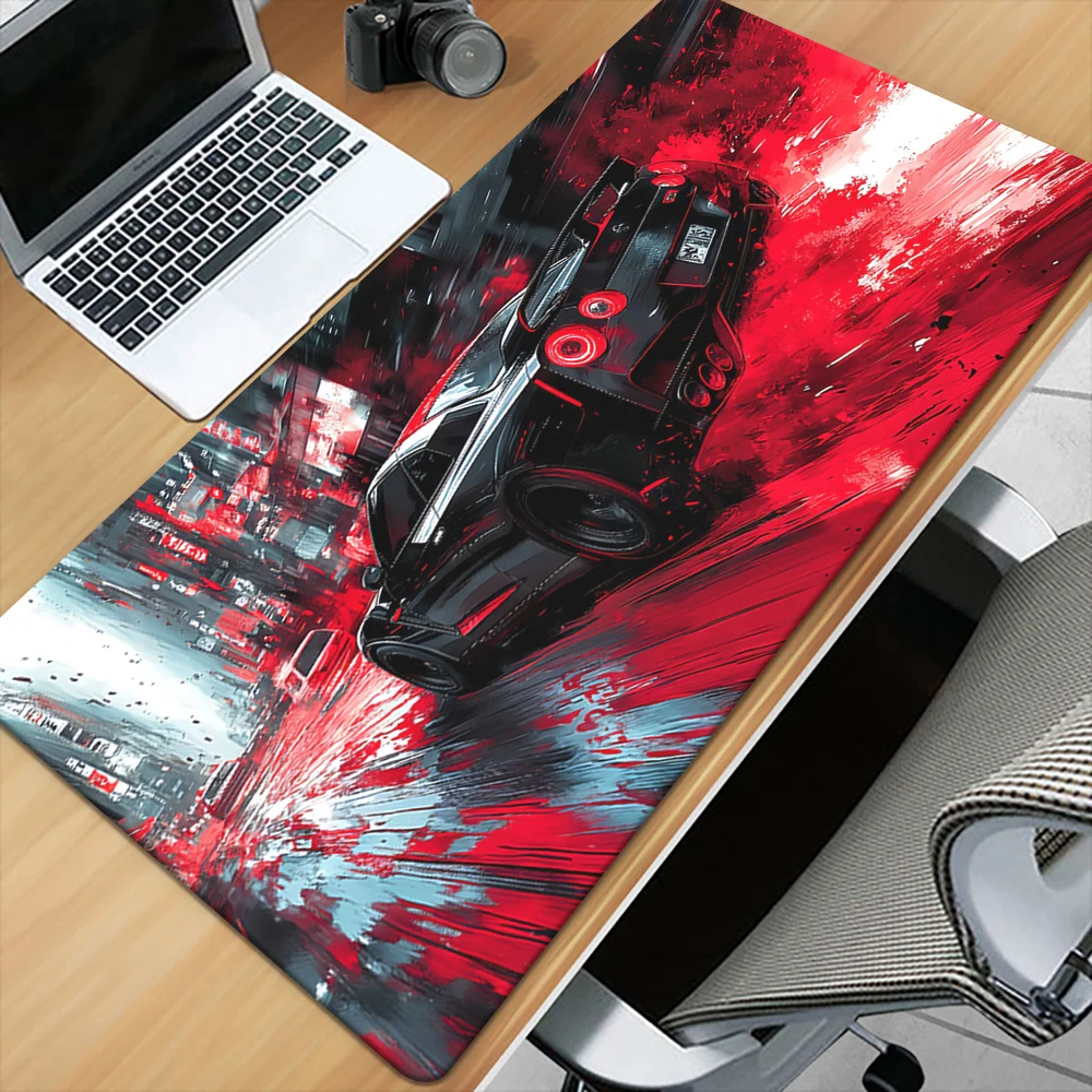 

Sport Car Red & Black Design Mouse Pad Large Rubber Anti-slip PC Desk Accessories Mousepad for Office & Gamer Keyboard Decor Mat