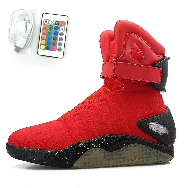 Remote Control LED Mag Shoes Fashion Light Up Sneakers  for Men Air Shoes USB Recharging Shoes Back To The Future Boots 1989 view 2