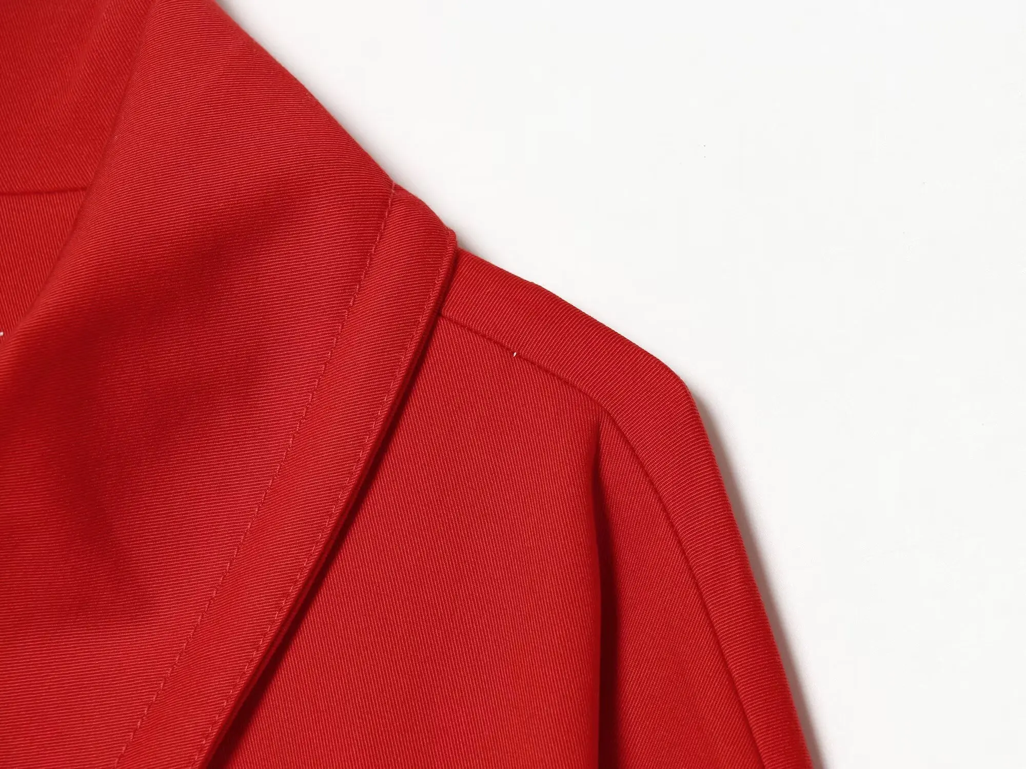 HH Damen Elegante Cropped Utility-Jacke Asymmetrischer Kragen Taillengürtel Oberbekleidung Frühling Herbst Business Casual & Business Wear – Detail 5