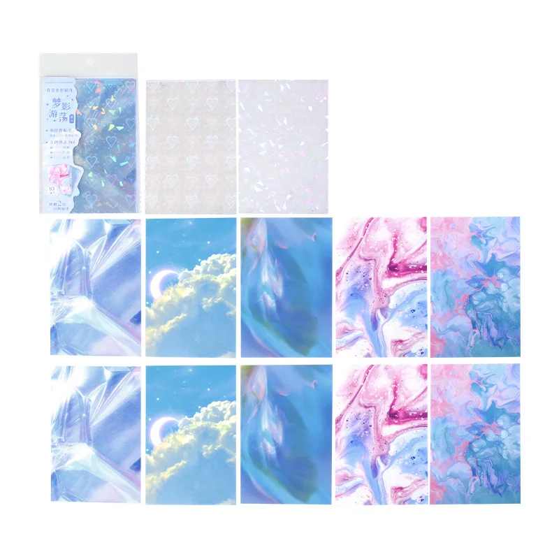 12 Sheets Gradient art pattern stickers Creativity Adhesive DIY Background Sticker handmade Scrapbooking Material