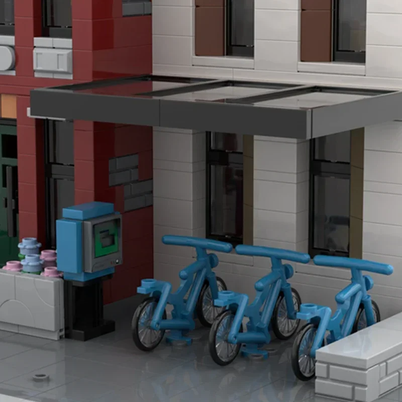 City Street View Model Moc Building Bricks Bookshop Headquarters Technology Modular Blocks Gift Christmas Toys DIY Sets Assembly