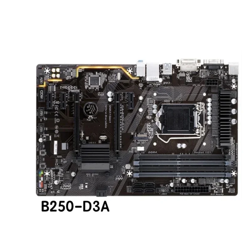 For Gigabyte GA-B250-D3A Motherboard B250 D3A LGA 1151 DDR4 Mainboard 100% Tested OK Fully Work Free Shipping