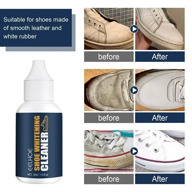 

30ML Shoe Whitening Cleanser Deep Cleaning Brightening Remove Yellow Stains Maintenance Sports Shoe Edge Decontamination Cleaner