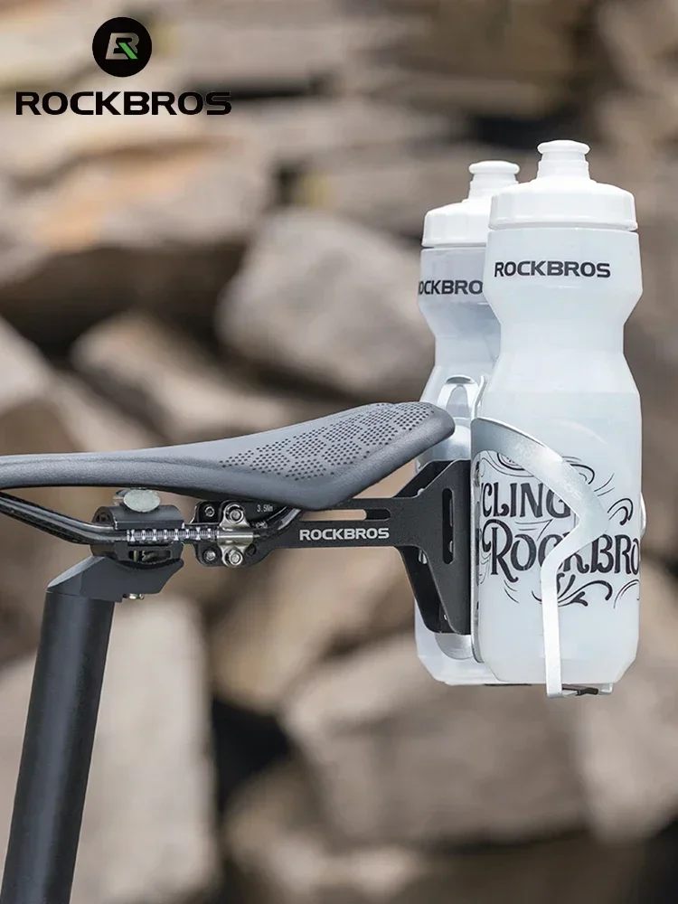 AliExpress ROCKBROS Double Cup Bicycle Water Bottle Cage Saddle Extension Holder Cycling Kettle Brackets MTB Road Bike Accessories Parts