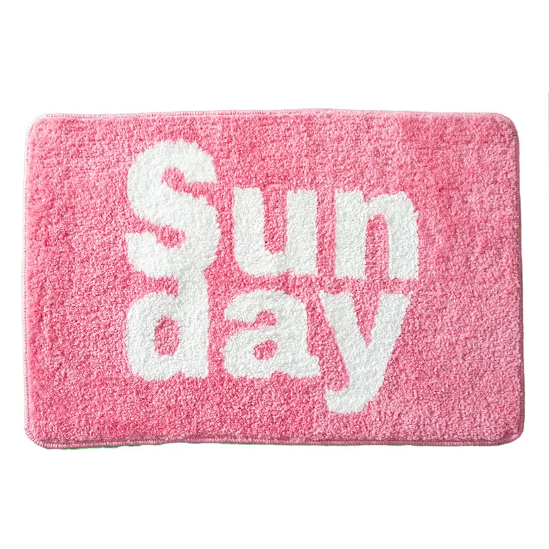 Sunday Rug Multicolor Funny Alphabet Rugs Water Absorbent Quick Dry Bathroom Door Mat Fluffy Upholstery Home Fashion Carpet