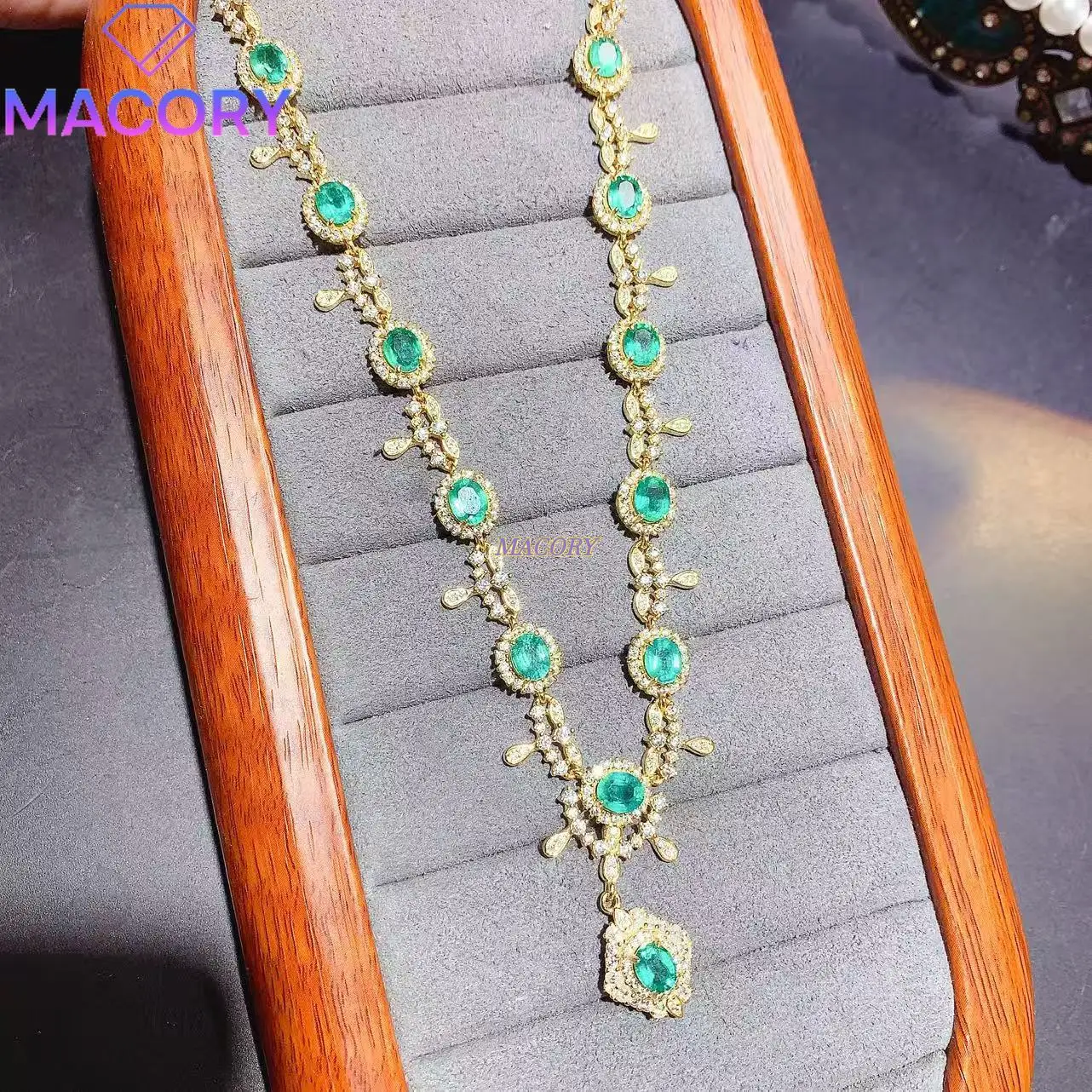 

Роскошное изумрудное ожерелье для женщин из стерлингового серебра 925 пробы, изысканная и роскошная новая коллекция украшений на День святого Валентина