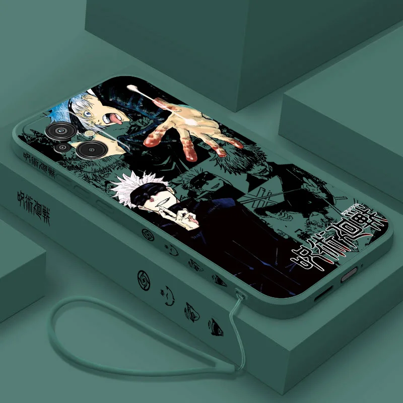 Jujutsu Kaisen Satoru Gojo Phone Case For Xiaomi Redmi 8 9 10 11 12 13 K20 K30 K40 K50 K60 Pro S A C T X Liquid Left Rope Cover