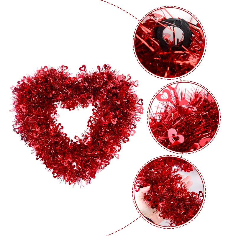 30 cm Rot Liebe Herz Kranz Anhänger Hochzeit Hängen Ornament Herz Girlande Für Valentinstag Dekoration Hause Valentinstag Geschenke