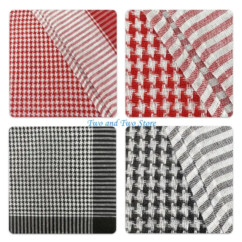 

HX6F Family Polyester Scarf for Men Women Children Traditional Middle Eastern Breathable Headscarf Lightweight Accessory