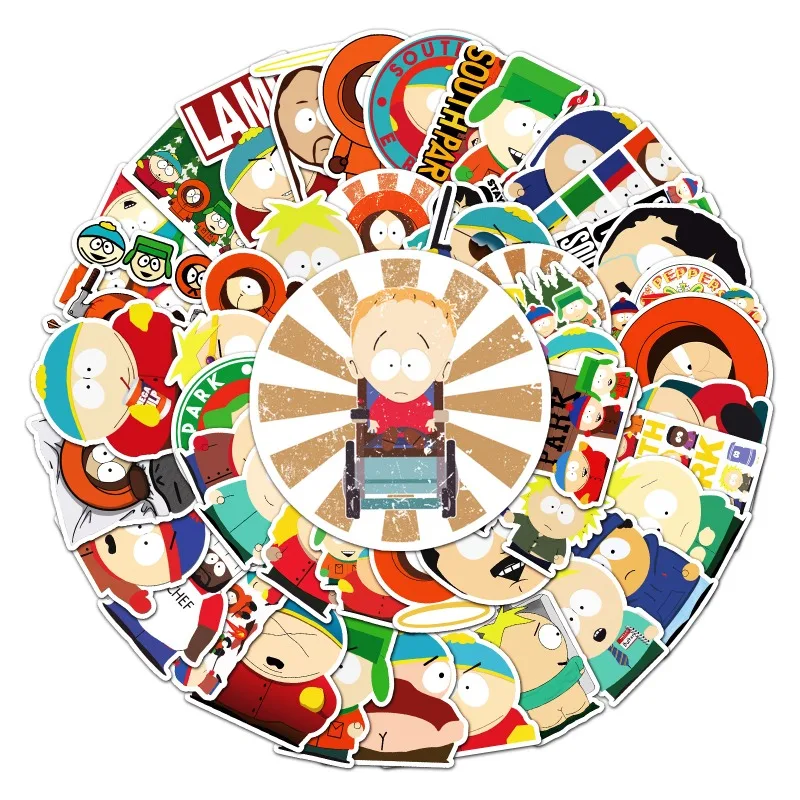 50pcs South Park Cartoon Graffiti Stickers Waterproof Decorative Water Cup Laptop Luggage Desktop Stationery Skateboard Stickers