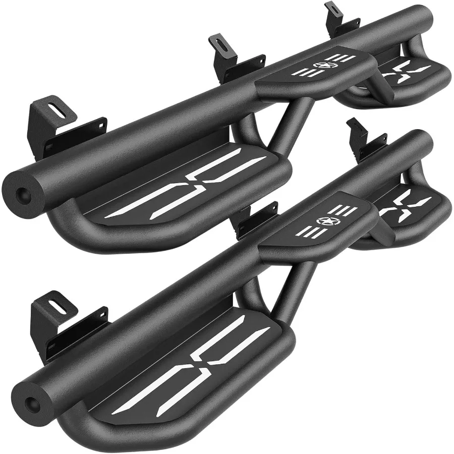 

Сверхмощные Nerf Bars для Bronco 4 двери 2021-2026, две лестницы, дизайн, боковые ступеньки, рок-ползунки, ступенчатые пластины, черный прочный алюминий