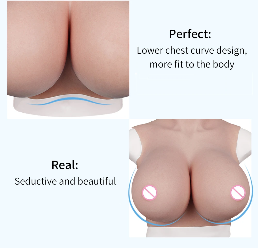 U-CHARMMORE New Process With Bloodshot Design Soft Silicone Breast Forms No-Oil Realistic Boobs For Transvestites