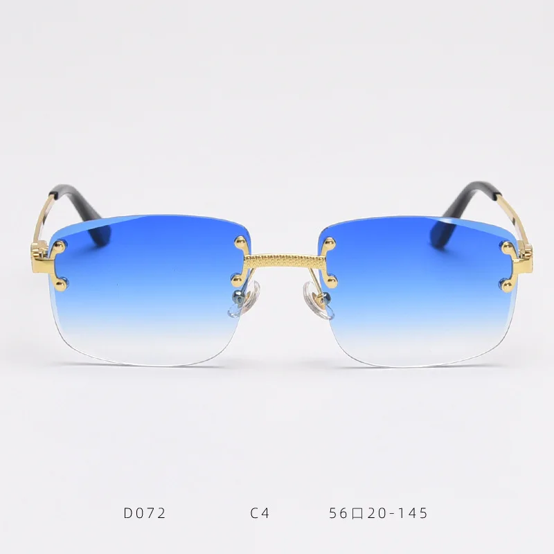 

D072 Frameless Trimmed Spring Foot Sunglasses Female Gradual Color Changing Sunglasses Male Street Photo Instagram