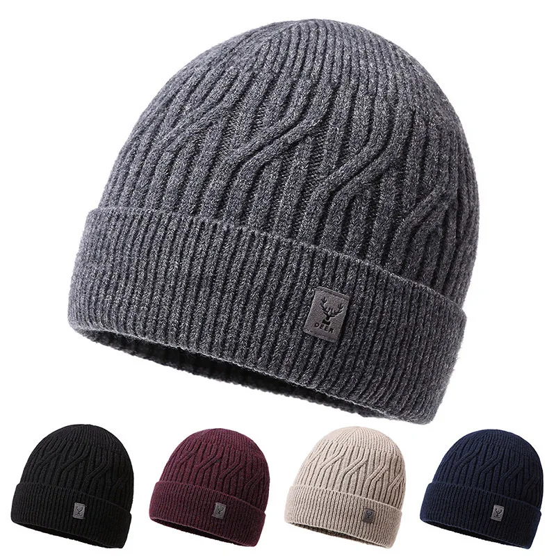 

Men's Knitted Hat Winter Travel Warm Pullover Hat Outdoor Sports Youth Solid Color Simple Hat