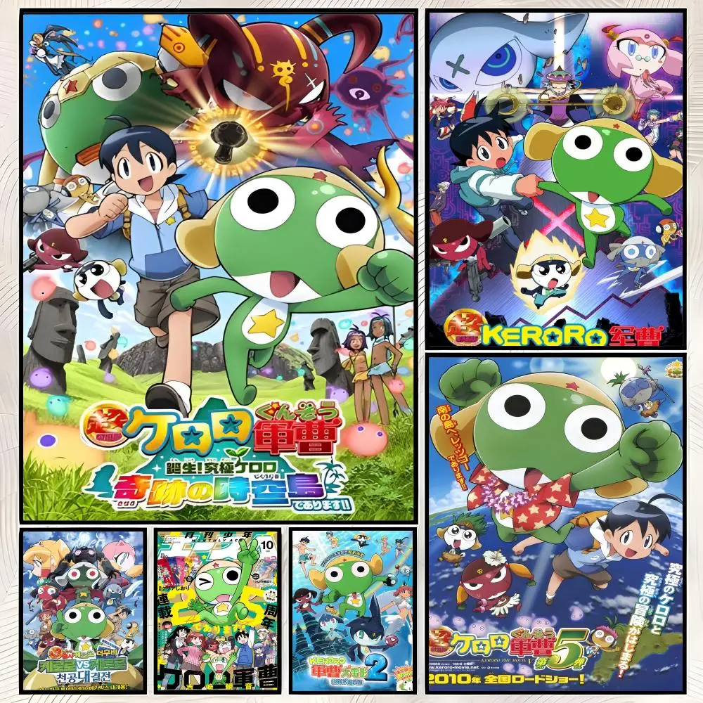 Anime S-Sgt. Frosch-Poster, selbstklebendes HD-PVC-Wandkunst-Poster, wasserfeste Dekoration für Schlafzimmer, Wohnzimmer und Zuhause