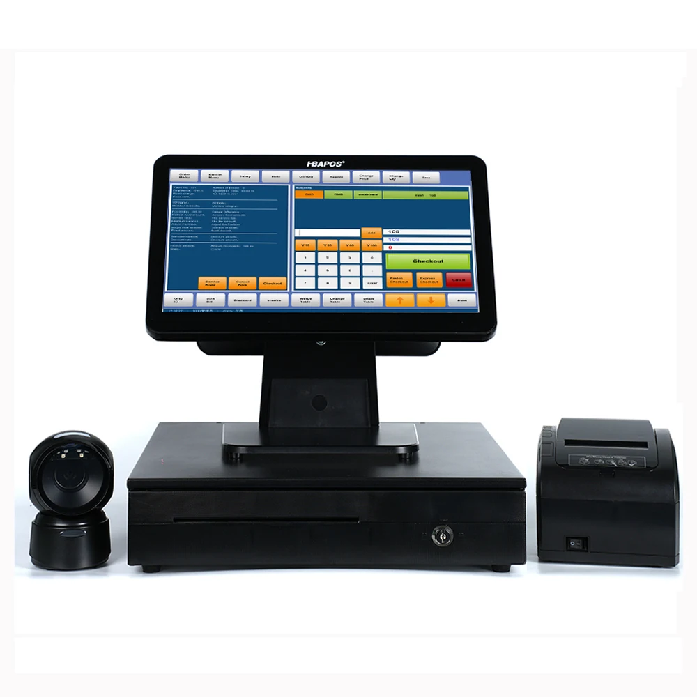 ATV&UTVHBAPOS HBA-GM10 15.6+11.6 Inch I5 4th Gen Windows POS System with 1 Year Warranty-Perfect Ordering Machine for Retail Sto
