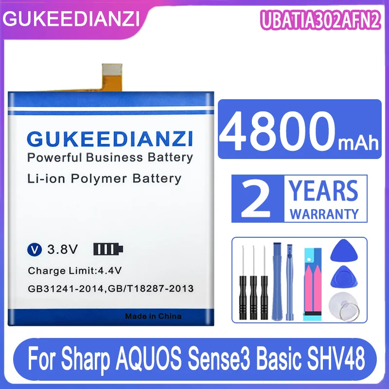 

GUKEEDIANZI Replacement Battery 3900mAh/4800mAh for Sharp AQUO sense 3 Sense3 SH-02M RM12 SHV45 Basic SHV48 Zero 2 zero2