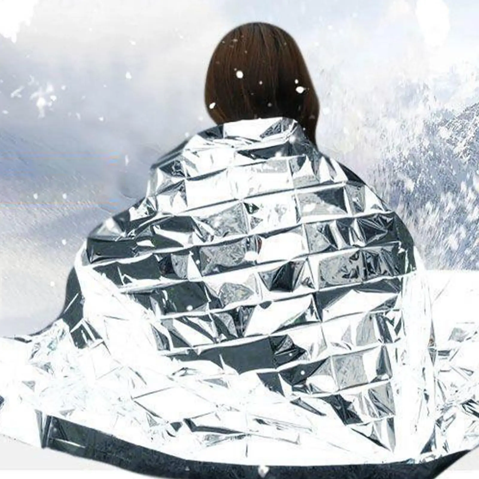 Emergent Blanket Outdoor Survive First Aid Kit Rescue Space Foil Thermal Camp Hike Mountaineer Bug Out Bag view 4