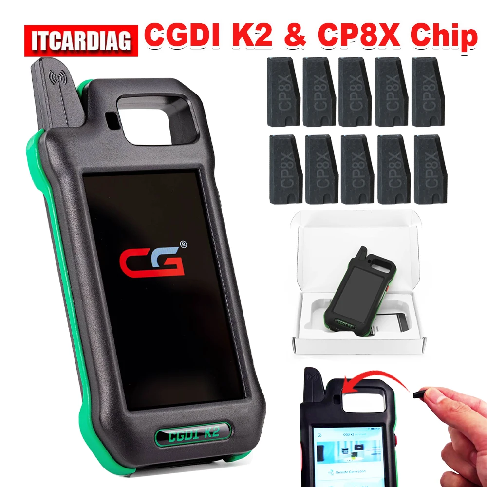 

CGDI K2 With CP8X 10PCS Super Chip Wifi Multi-functional Smart Locksmith Key Tool Universal Chip Fit lD46/ID4E 46_EXT/lD7938/ID4