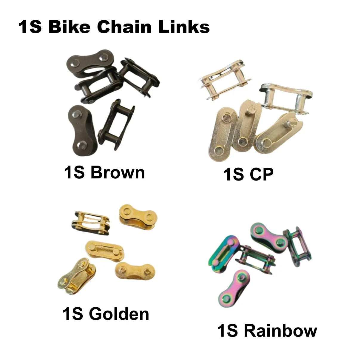 5 Paar Fahrrad-Kettenverbindungsstücke für 1-, 6-, 7-, 8-, 9-, 10-, 11-, 12-Gang-Ketten, CP, Gold & Regenbogenfarben – Detail 1