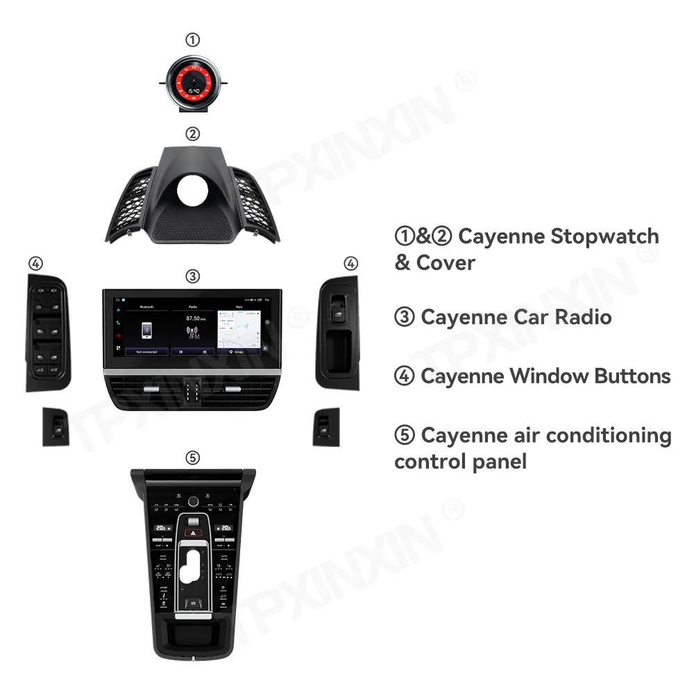 

For Porsche Cayenne 2010-2017 QLED Screen Car Radio Multimedia Player CarPlay Android 13 GPS Head Unit Car Control Panel Saddle