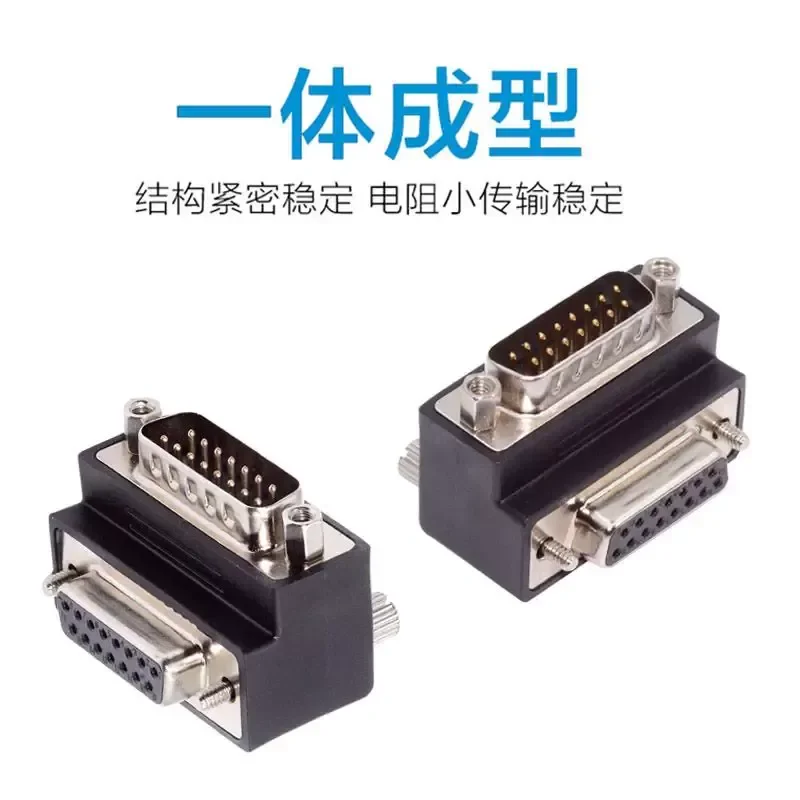 for 15 Pin 25 Pin Serial Male to Female Adapter Straight Through DB15P Plug with Nut Second Row Connector Head