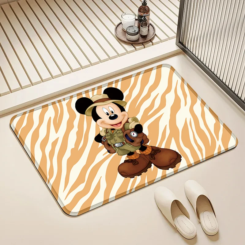 

Disney Explorer Mickey Door Mat Non-Slip Absorbent Floor Rug for Home Kids Room Bathroom Kitchen Decor