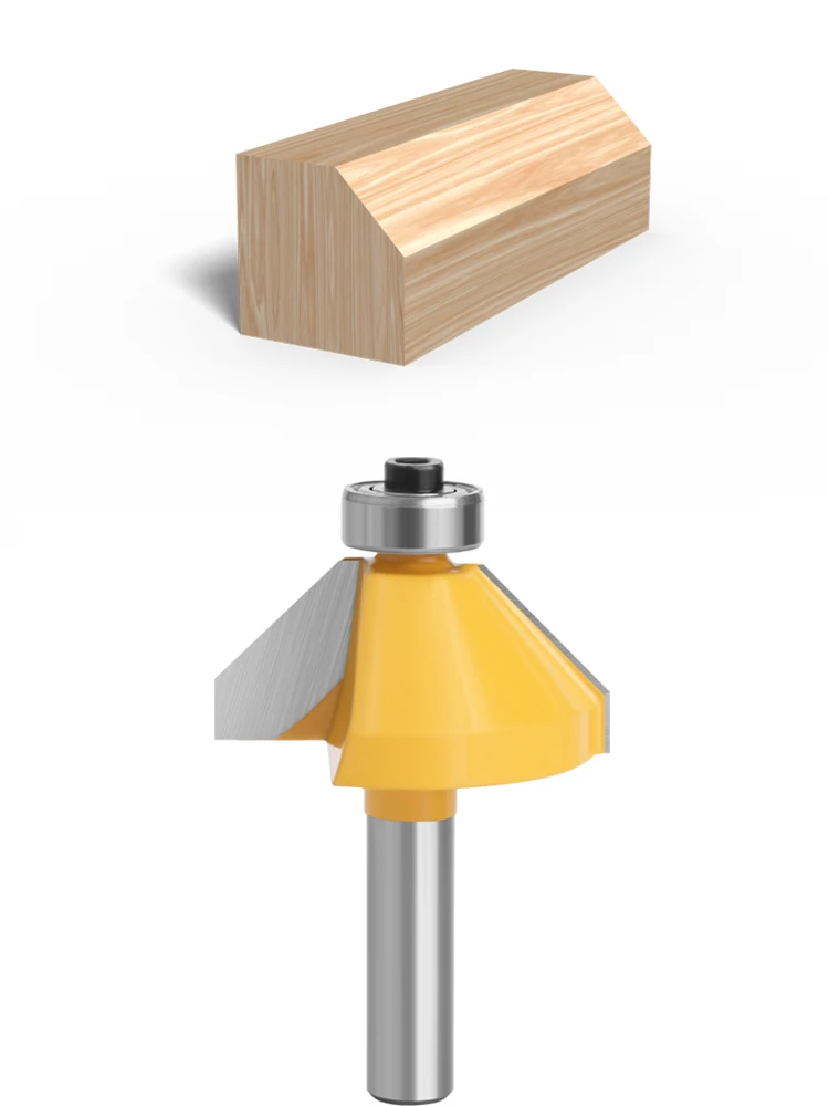 XHYkern 8mm Shank 45 Degree Lock Miter Router Bit Carbide Tipped for Cabinet Door Frame Wood Joinery