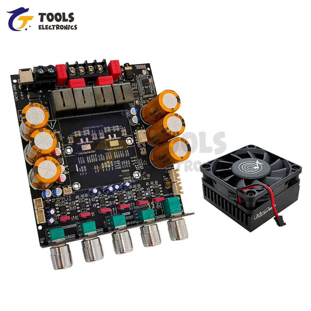 ZK-SUB1200Q BT مكبر للصوت مجلس QCC3034 + ES9023 DC18-50V 2*600 واط 2.0 ثنائي القناة مكبر صوت استيريو وحدة مع تمديد مضخم الصوت #5