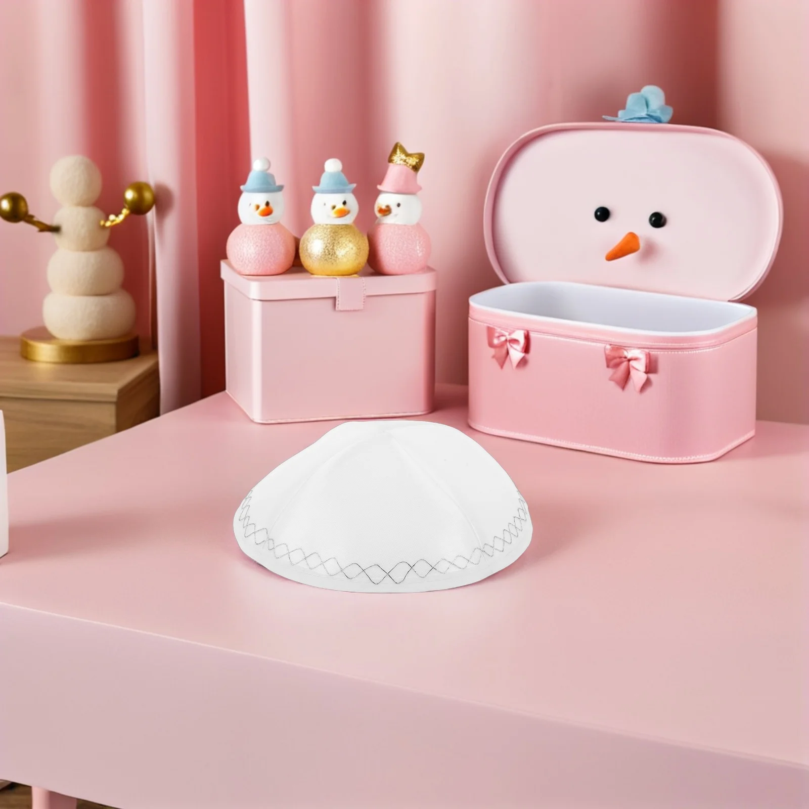 2Pcs White Kippah Hat Jewish Prayer Cap for Weddings Shabbat Holidays Comfortable Lightweight Skull Cap Jewish Hat