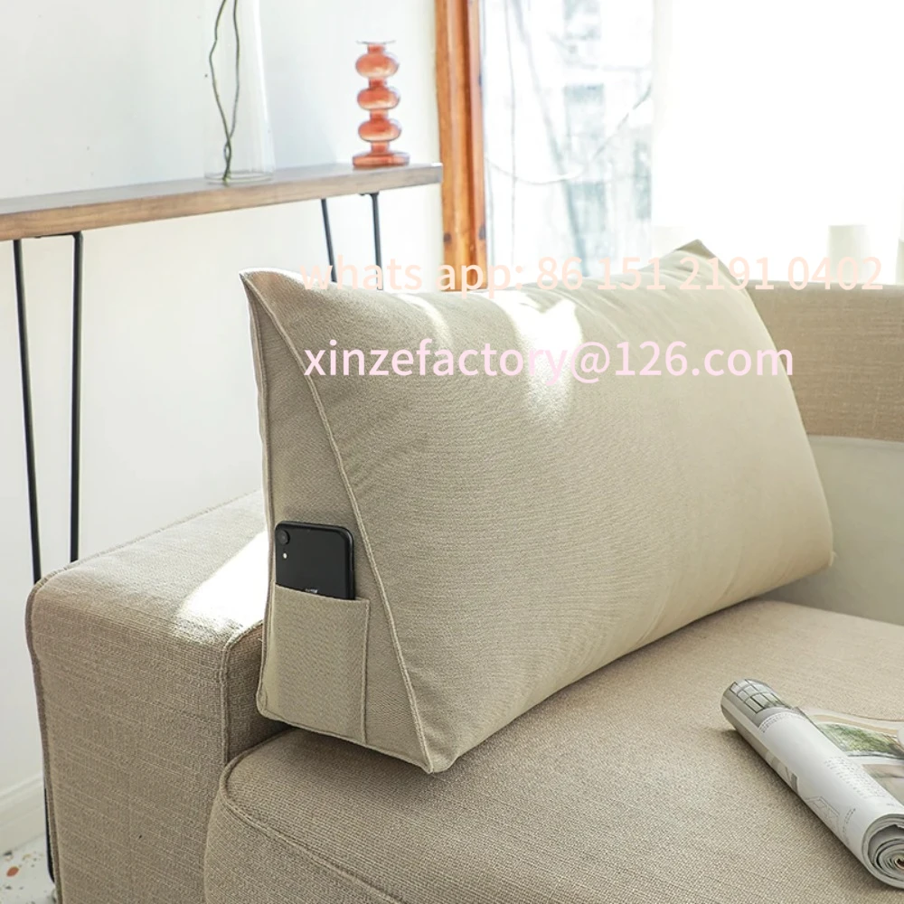 Customizable Backrest Sofa Cushion Pillow Soft Chair Cushion Triangle Bedside Pillow TV Rest Reading Lumbar Cushion Large Bed