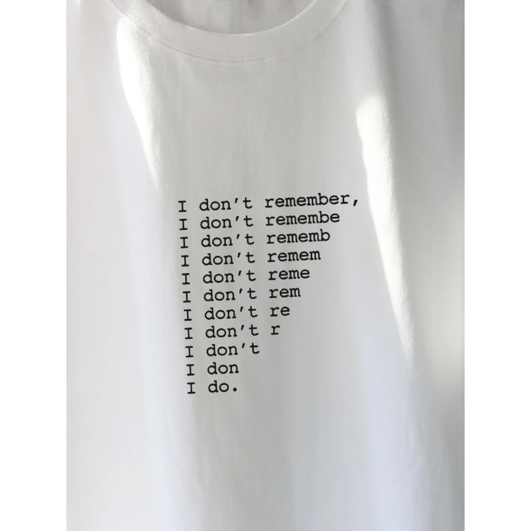 Футболка с рисунком букв «Я не помни», летняя модная спортивная мужская футболка из чистого хлопка, детская одежда, футболки Y2k Woman