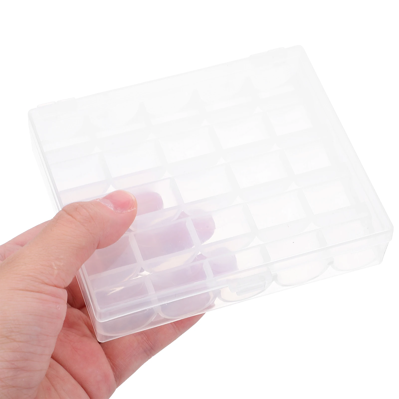 

4Pcs Thread Organizer Transparent Plastic Spool Case Divided 25 Compartments Bobbin Storage Embroidery Sewing Supplies Box