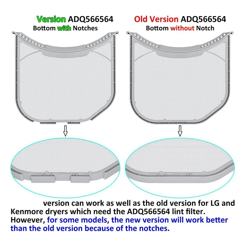 AB43-ADQ566564 Lint Filter Replacement For  And Kenmore Dryers, Dryer Lint Trap ,Lint Screen With Dryer Vent Cleaner Brush