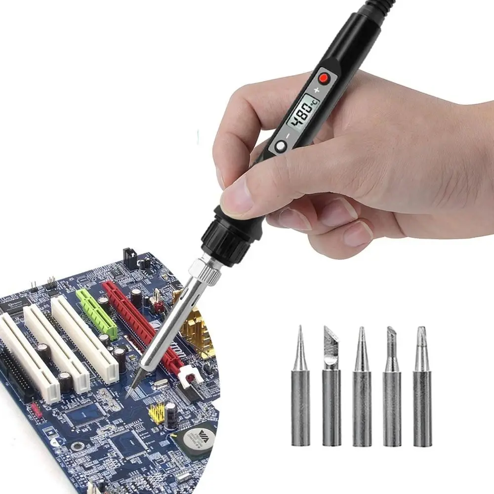 

80W Electric Soldering Iron Digital Display Solder Tin Electronic Welding Repair Tools Adjustable Temperature Iron Tips