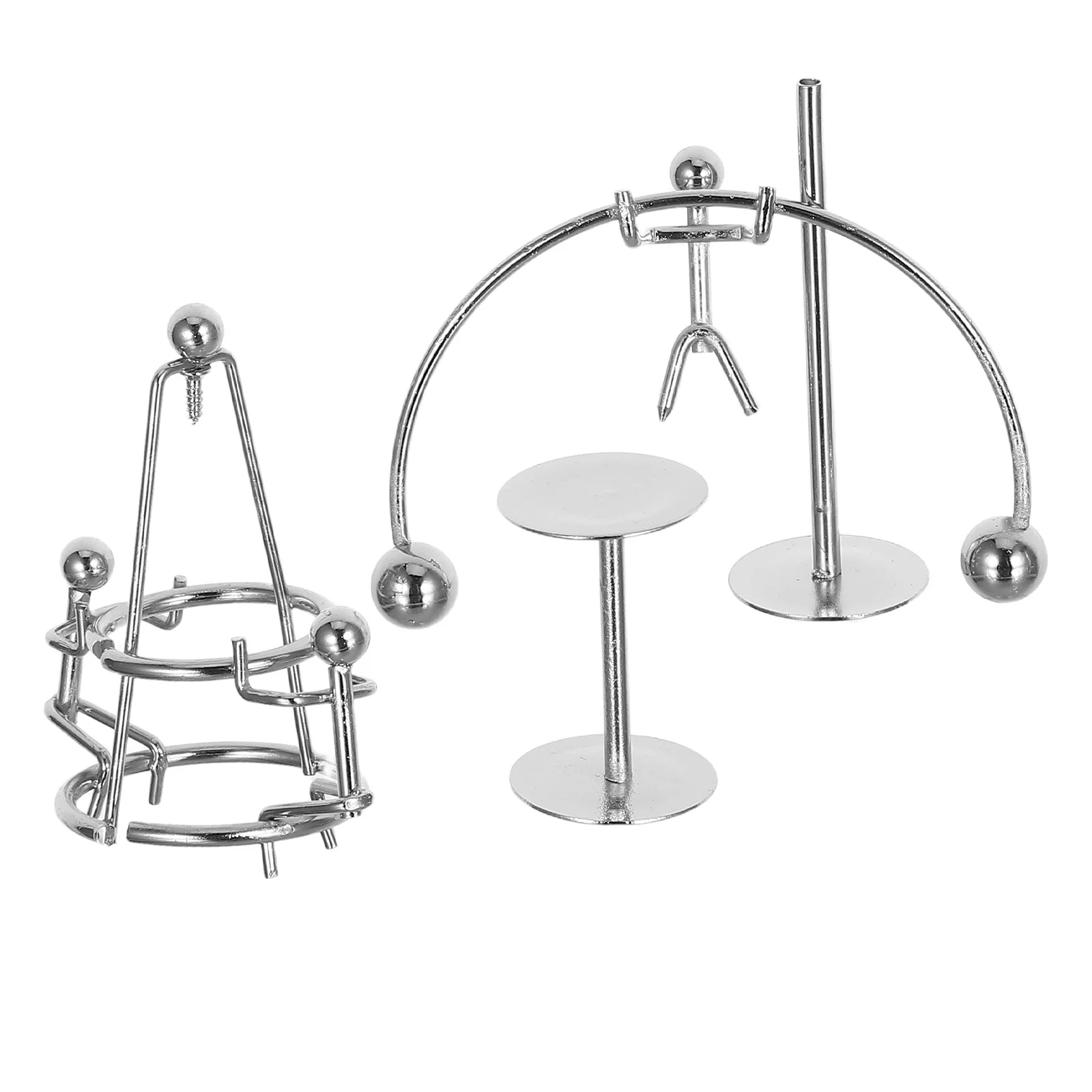 2 قطعة موازنة الفيزياء تمثال الحركة الدائمة الصغيرة لمكتب الضغط سطح المكتب عرض العلوم الديكور