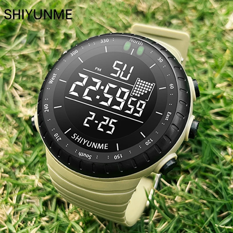 SHIYUNME Top Men's Sports Watch 50M Waterproof Military Display Clock Man Watch LED Digital Luxury Fashion Electronic Wristwatch