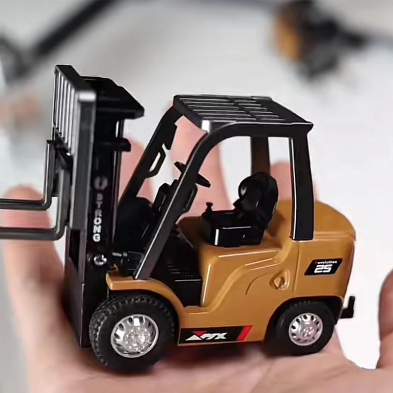 

New 1/64 Remote-Controlled Alloy Forklift Engineering Vehicle Tabletop Toys Model Collection Gift For Boys Christmas Gift