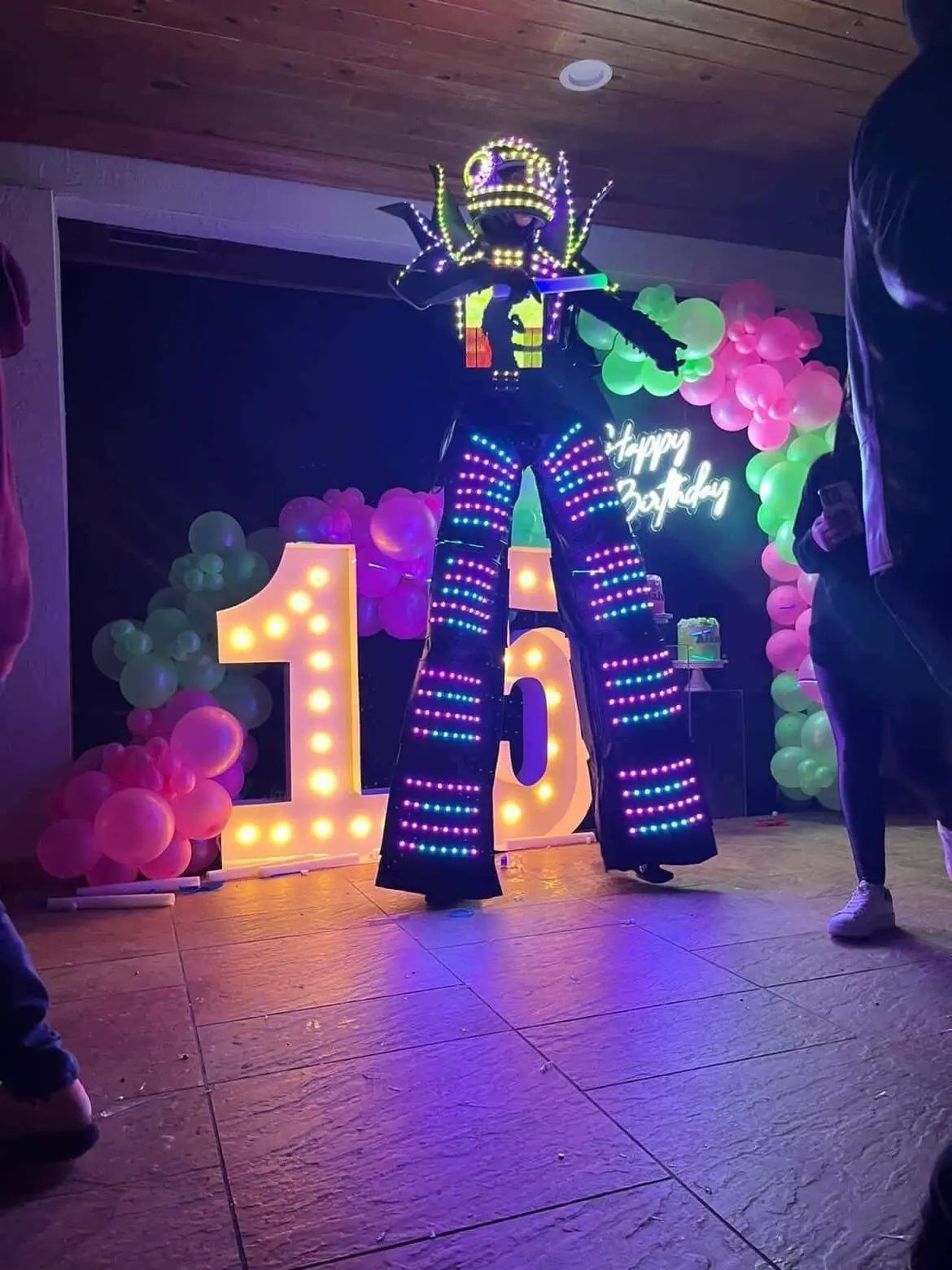 Full Color Smart Pixels LED Robot Suit Costume Clothes Stilts Walker Costume LED Lights Luminous Jacket